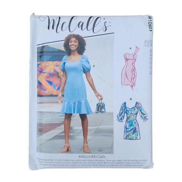 McCall's Other - McCall's Sewing Pattern R10921 Misses Dresses Size A5 6 8 10 12 14 UNCUT